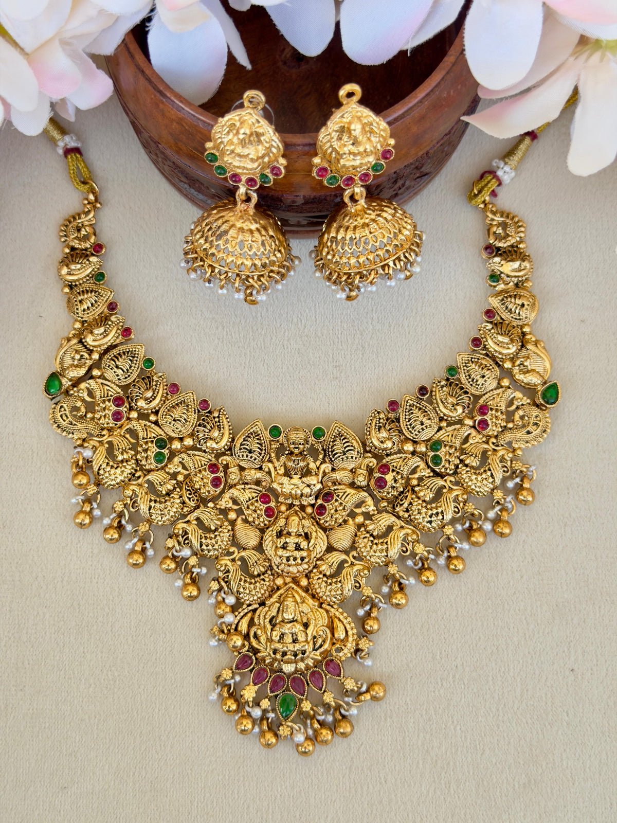 Grand Lakshmi Peacock Necklace N096
