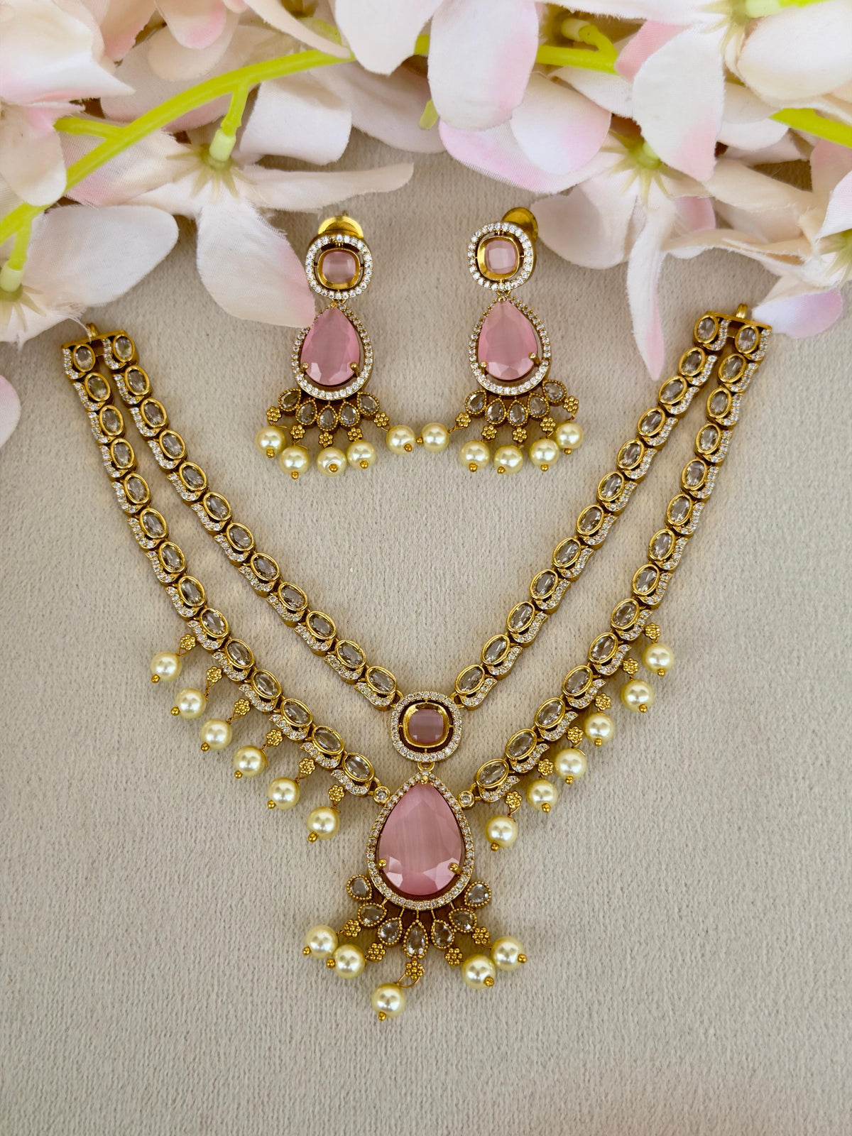Double Layer AD Stone Necklace N082