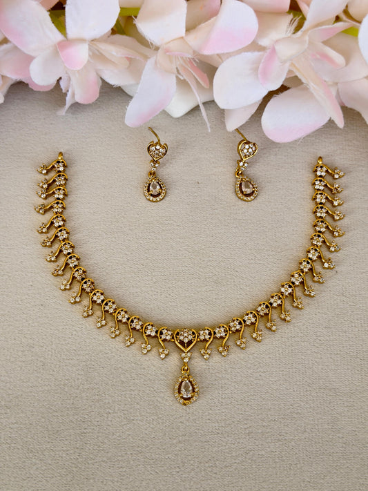 Sparkling AD Stone Necklace N067