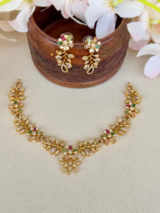 Sparkling Stone Necklace Multicolour N026