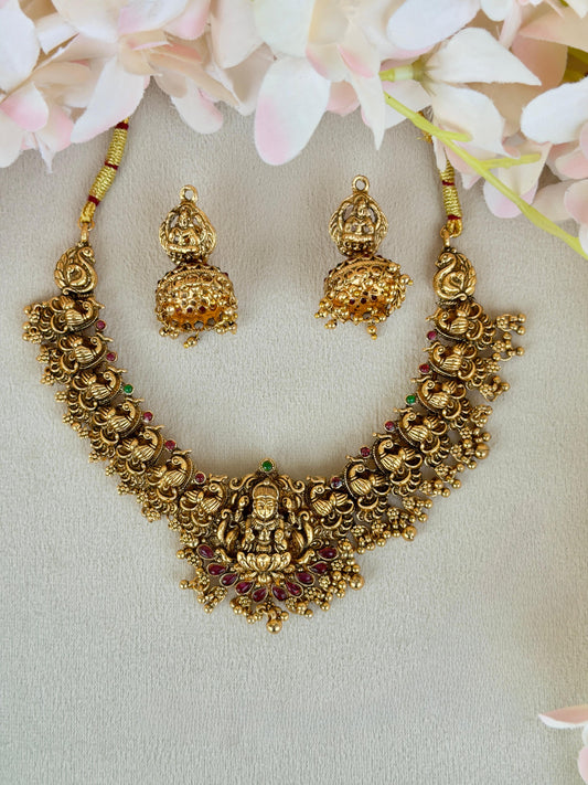 Temple Necklace With Gold Beads N095